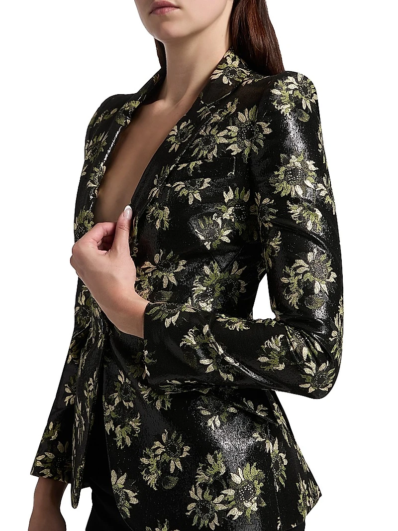 Lacquered Sunflower Jacquard Blazer