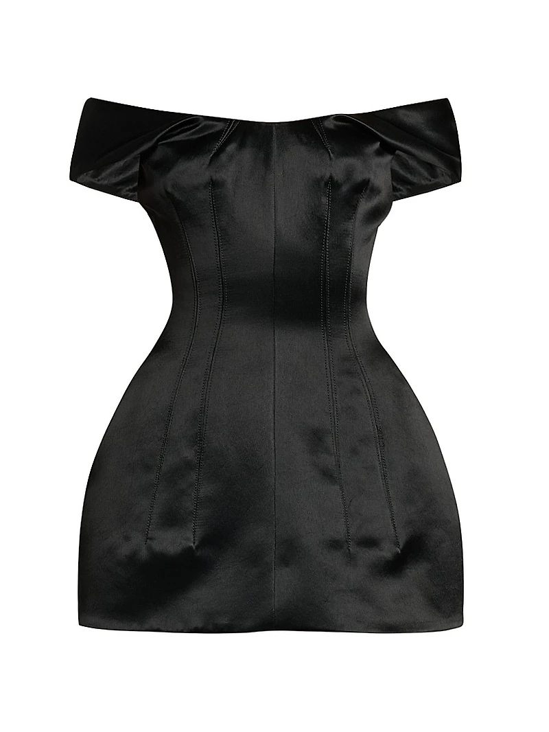 Bonded Satin Cocktail Minidress