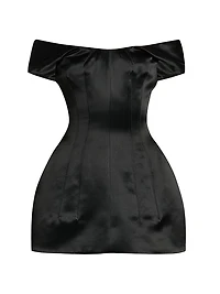 Bonded Satin Cocktail Minidress