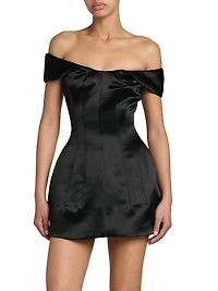 Bonded Satin Cocktail Minidress