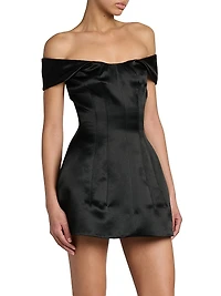 Bonded Satin Cocktail Minidress