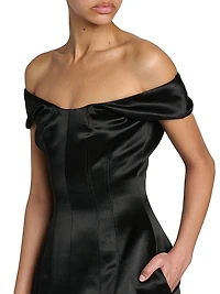 Bonded Satin Cocktail Minidress