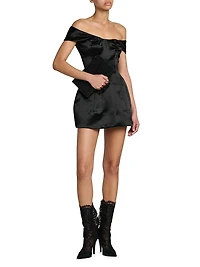 Bonded Satin Cocktail Minidress