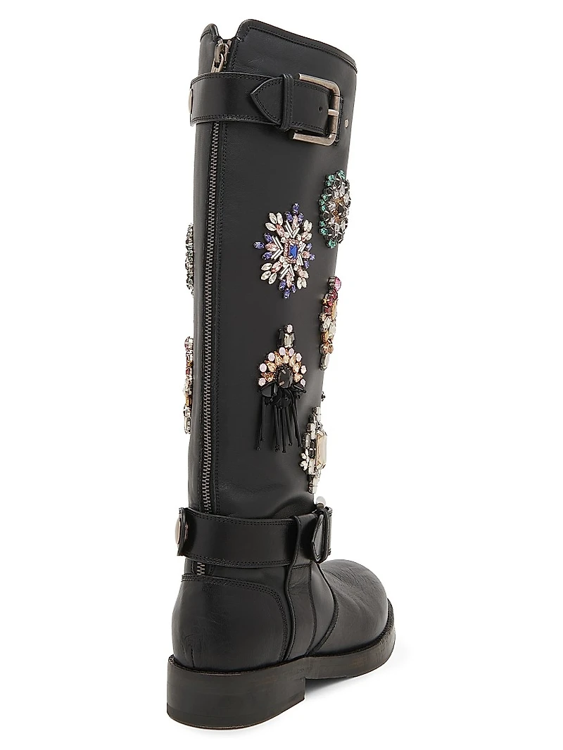 Embellished Knee-High Boots