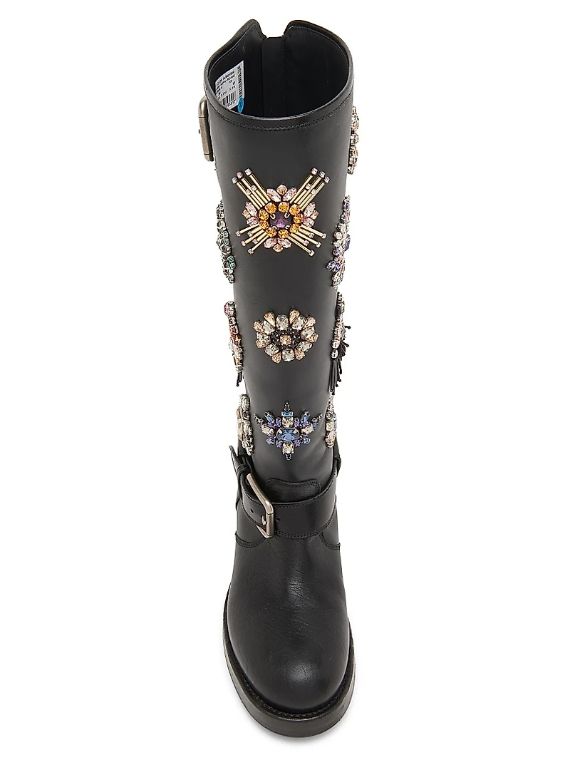 Embellished Knee-High Boots