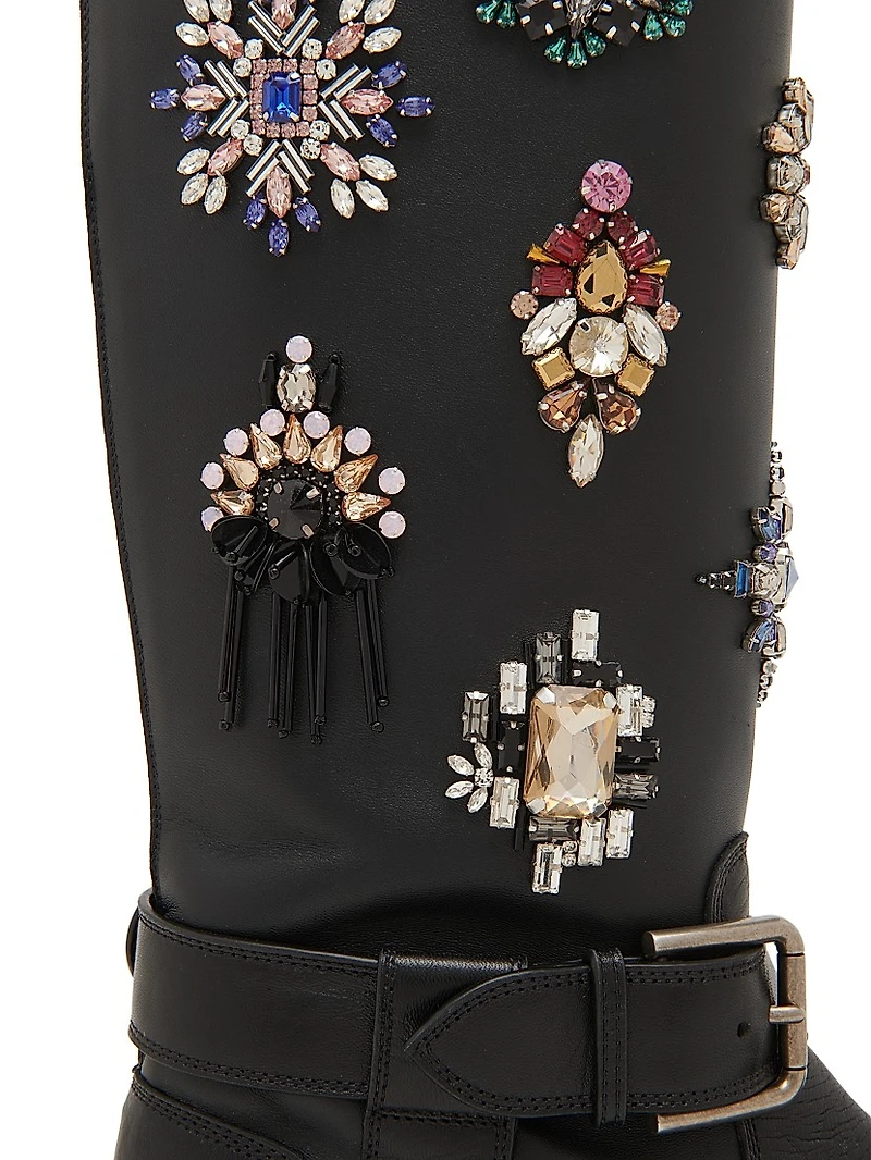 Embellished Knee-High Boots