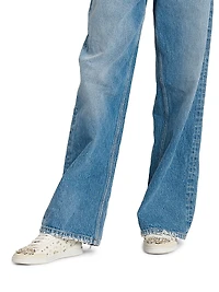 Crystal-Embellished Leather Low-Top Sneakers