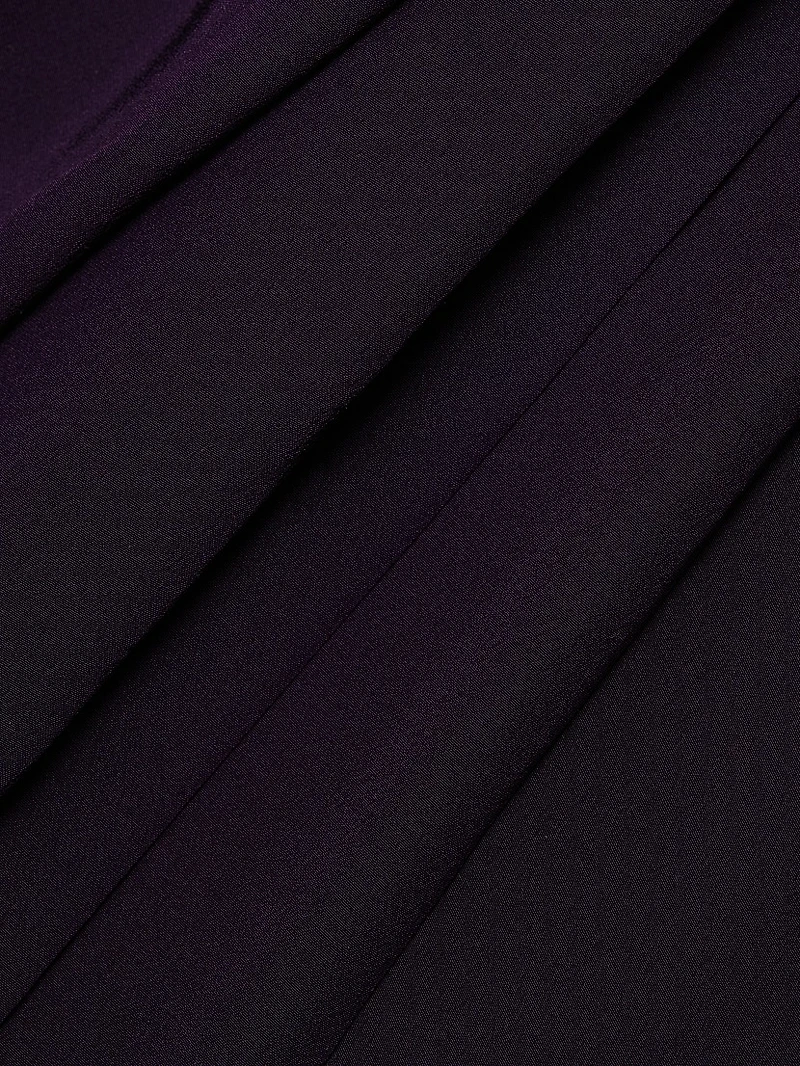 Silk Draped Tieneck Midi-Shirtdress