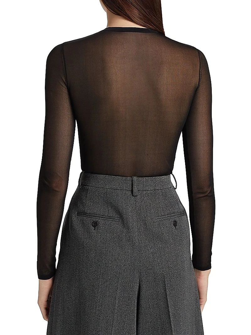 Mesh Crewneck Bodysuit