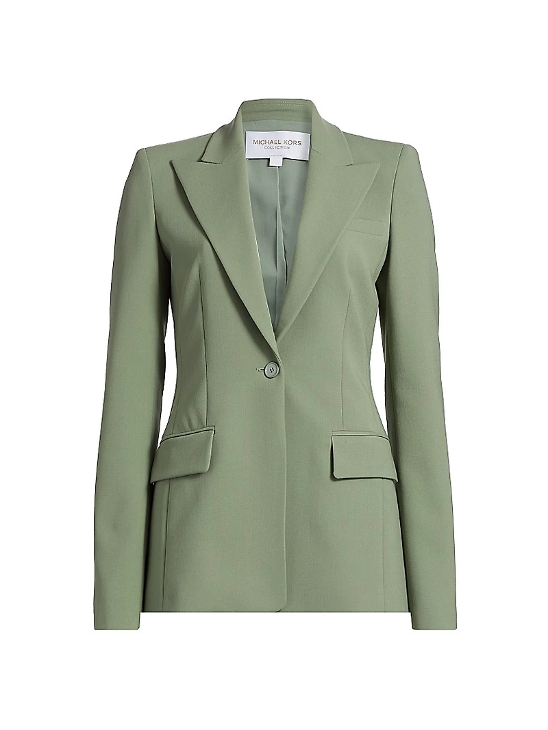 Georgina Stretch Virgin-Wool Single-Breasted Blazer