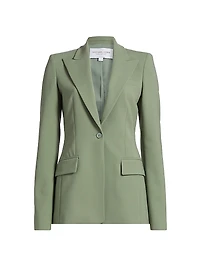Georgina Stretch Virgin-Wool Single-Breasted Blazer
