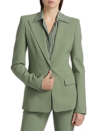 Georgina Stretch Virgin-Wool Single-Breasted Blazer