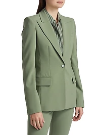 Georgina Stretch Virgin-Wool Single-Breasted Blazer