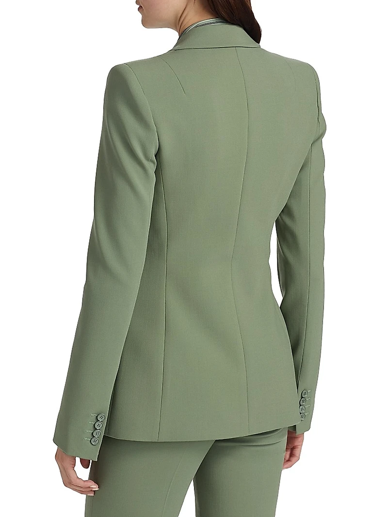 Georgina Stretch Virgin-Wool Single-Breasted Blazer
