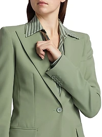 Georgina Stretch Virgin-Wool Single-Breasted Blazer