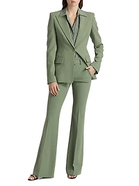 Georgina Stretch Virgin-Wool Single-Breasted Blazer