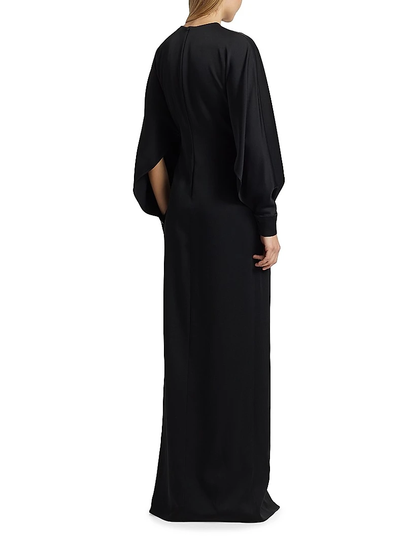 Satin Keyhole Slit Gown