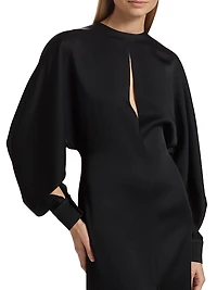 Satin Keyhole Slit Gown