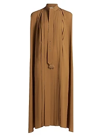 Trench Silk Tieneck Midi Shirtdress
