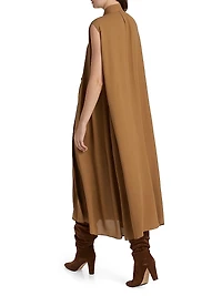 Trench Silk Tieneck Midi Shirtdress