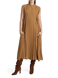 Trench Silk Tieneck Midi Shirtdress