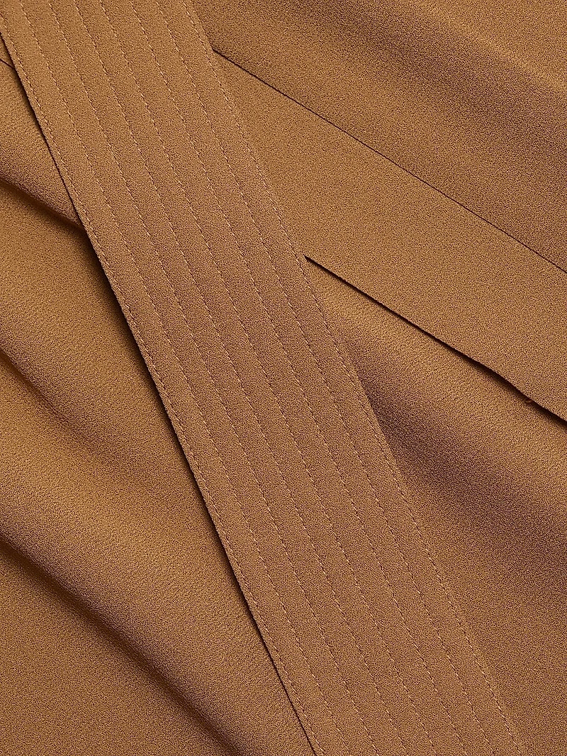 Trench Silk Tieneck Midi Shirtdress