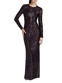 Sequined Sheath Gown