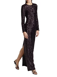 Sequined Sheath Gown