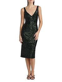 Sequined Sheath Cocktail Dress