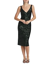 Sequined Sheath Cocktail Dress