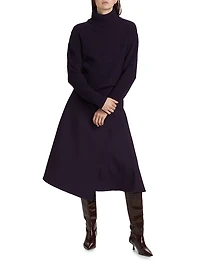 Bias Rib-Knit Cashmere Turtleneck