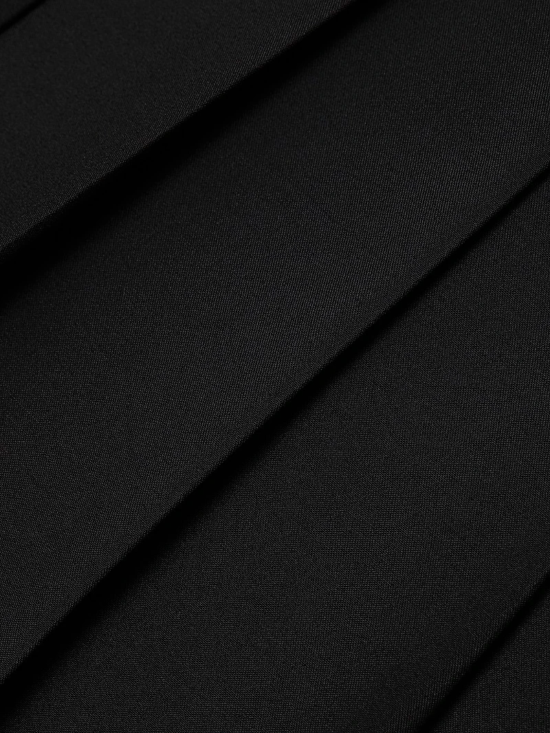 Asymmetrical Wool Pleated Skirt