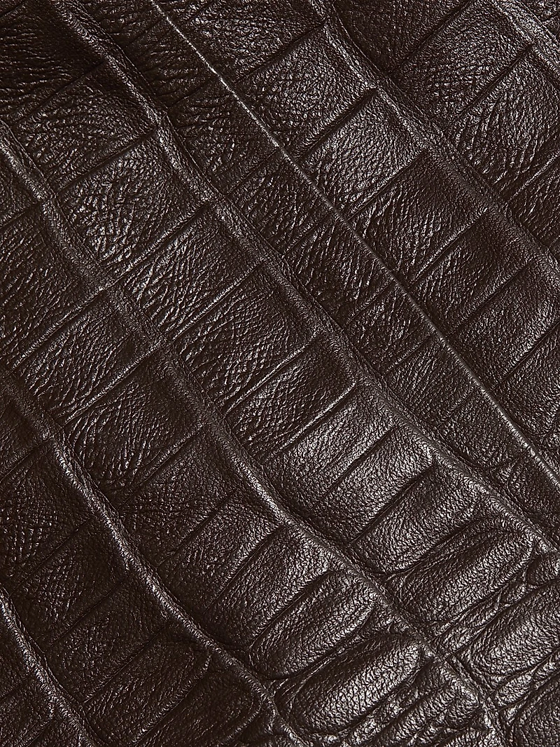 Croc-Embossed Leather Top
