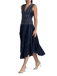 Grega Striped Cotton Midi-Dress