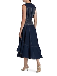 Grega Striped Cotton Midi-Dress