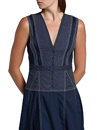 Grega Striped Cotton Midi-Dress