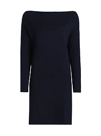 Chance Wool Knit Boatneck Midi-Dress