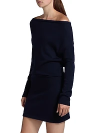 Chance Wool Knit Boatneck Midi-Dress