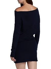 Chance Wool Knit Boatneck Midi-Dress