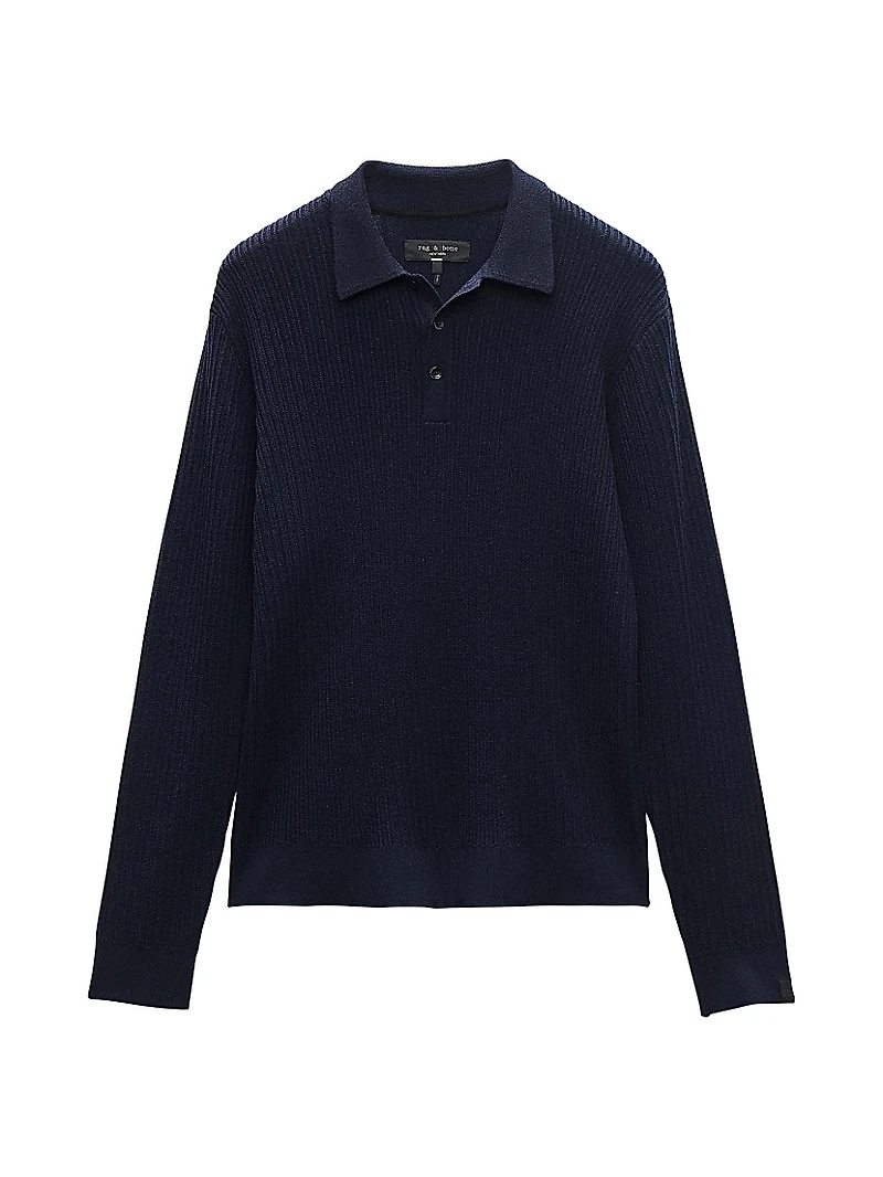 Crawford Wool-Cashmere Knit Polo Shirt