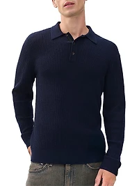 Crawford Wool-Cashmere Knit Polo Shirt