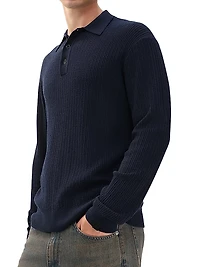 Crawford Wool-Cashmere Knit Polo Shirt