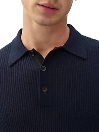 Crawford Wool-Cashmere Knit Polo Shirt
