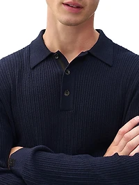 Crawford Wool-Cashmere Knit Polo Shirt