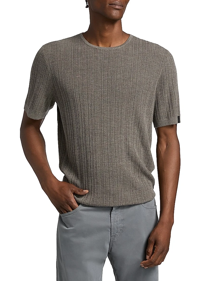 Crawford Wool-Cashmere Knit T-Shirt