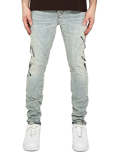 Logo Stretch-Denim Skinny Jeans
