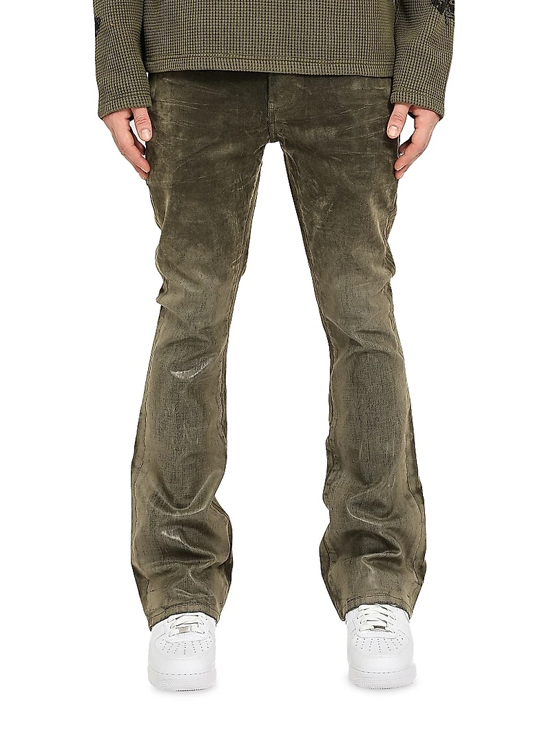 Stretch-Cotton Flared Jeans