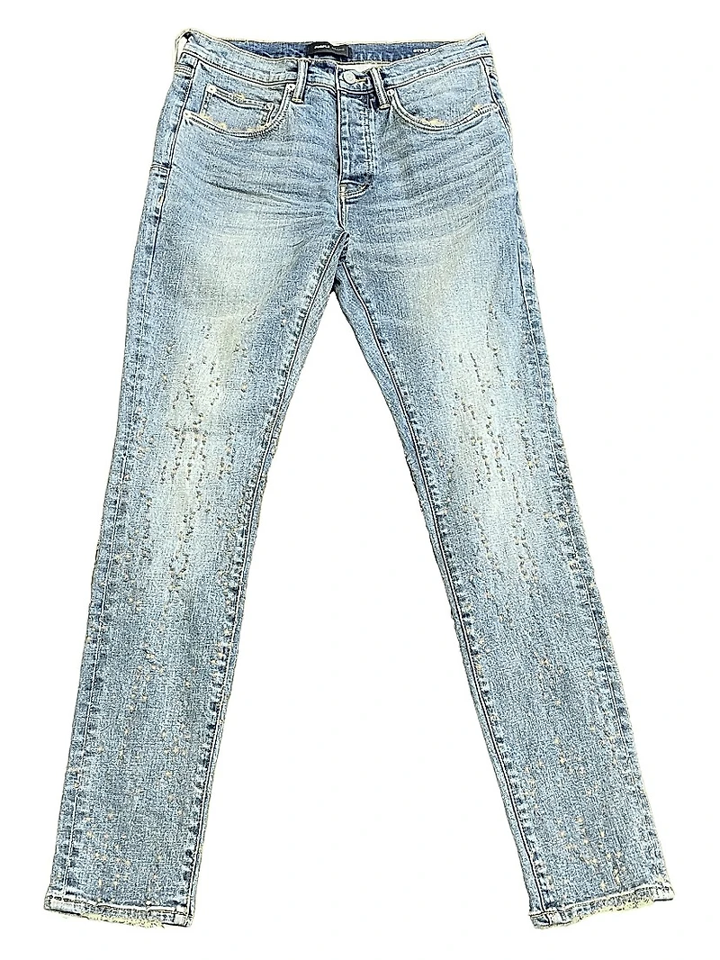 Weft Buckshot Distressed Skinny Jeans