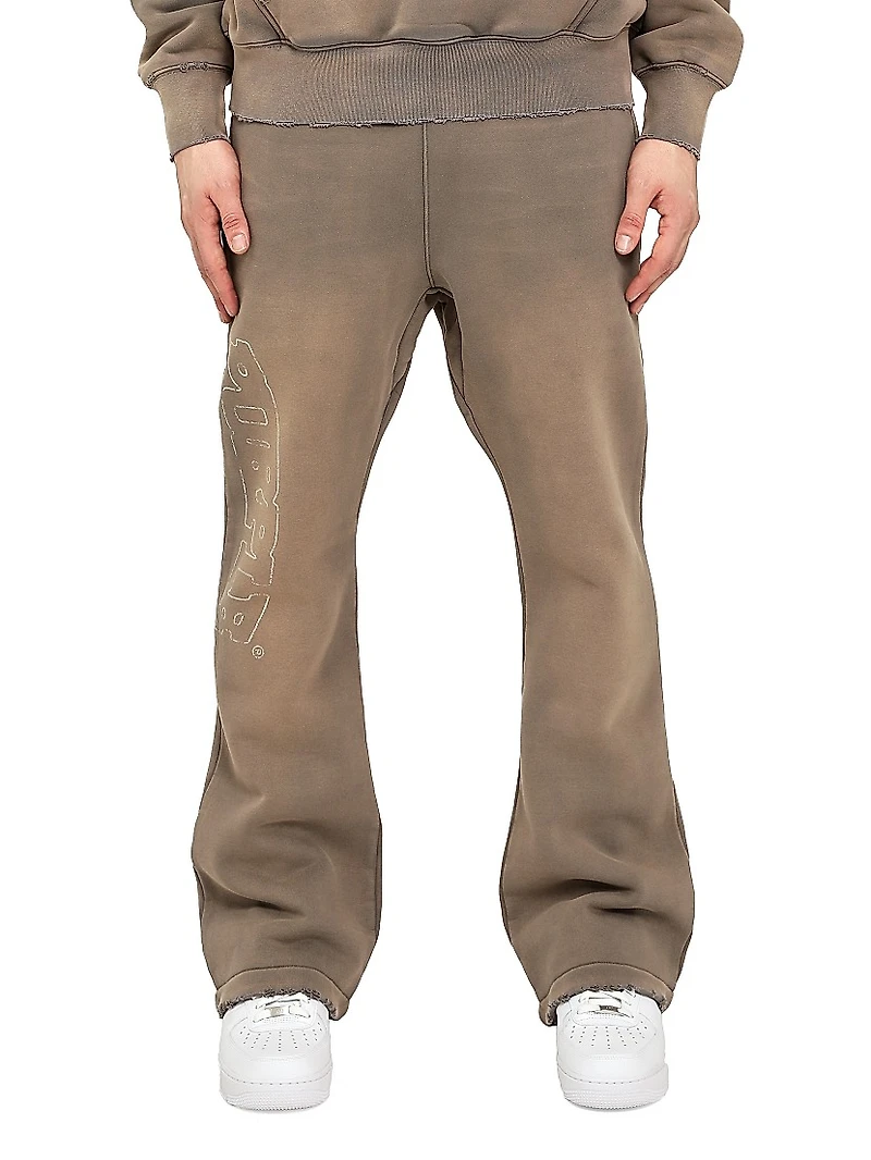 Logo Cotton Fleece Flared Track Pants