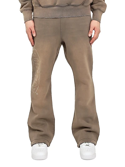 Logo Cotton Fleece Flared Track Pants